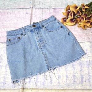 Forever 21 Raw Hem Denim Mini Skirt